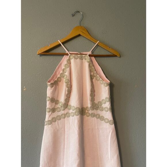 Lilly Pulitzer Pearl Shift‎ Paradise Tint Pink Metallic Gold Dress - Picture 10 of 15